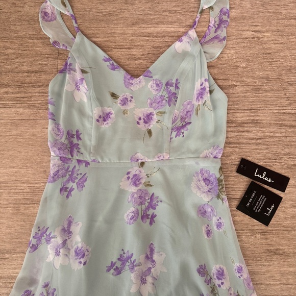 Lulu’s Mint Green Floral Spaghetti Strap Maxi Dress Size M Wedding, Party, Prom - Picture 7 of 12